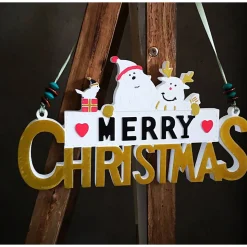 Merry Christmas Schild Unikat – Handgefertigt aus Keramik, 26,50 x 14 cm, bunt