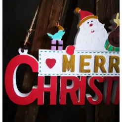 Merry Christmas Schild Unikat – Handgefertigt aus Keramik, 26,50 x 14 cm, bunt