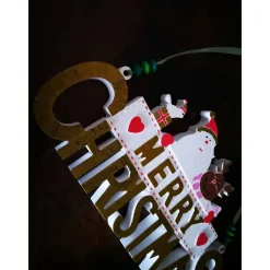 Merry Christmas Schild Unikat – Handgefertigt aus Keramik, 26,50 x 14 cm, bunt