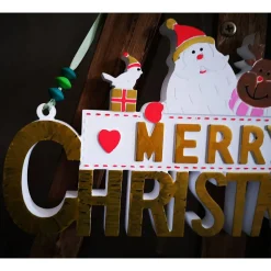 Merry Christmas Schild Unikat – Handgefertigt aus Keramik, 26,50 x 14 cm, bunt