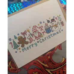 "Merry Christmas" Weihnachtskarte, aufklappbar mit Umschlag | handgemalt oder foliert