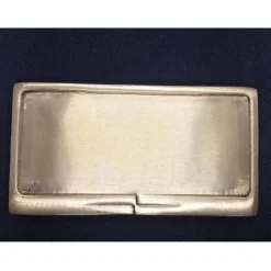 Messingplatte eckig vernickelt matt-gold gebürstet 17x9 cm