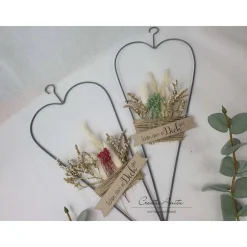 Metallherz mit Trockenblumen dekoriert, Muttertag, Geburtstagsgeschenk - Freundin