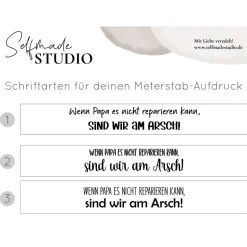 Meterstab mit Spruch 