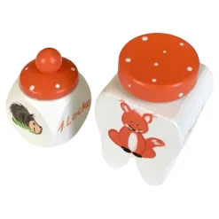 Milchzahndose und Lockendose im Set "Fuchs und Igel“ „mit Wunschnamen“