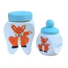 Milchzahndose und Lockendose im Set "Fuchs “ „mit Wunschnamen