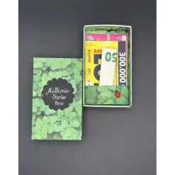 Millionär Starter Box Geldgeschenk – Originelle Geschenkidee mit Glücksklee & Losen