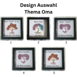 Mini Drahtbaum Geschenk/ Omas machen die Welt schöner/ Personalisierter Bilderrahmen / Lebensbaum /Geschenkidee Oma