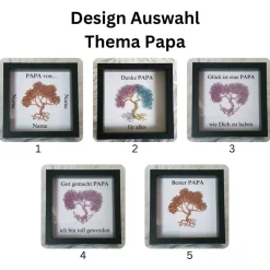 Mini Drahtbaum Geschenk/ Vatertag / Personalisierter Bilderrahmen / Lebensbaum /Geschenkidee Papa