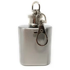 Mini Flachmann Edelstahl 30 ml + Hülle bestickt mit Anker aus Wollfilz - Farbauswahl