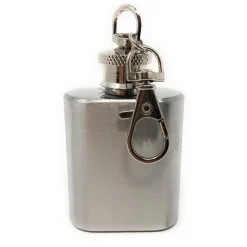 Mini Flachmann Edelstahl 30 ml + Hülle bestickt mit Steinbock aus Wollfilz - Farbauswahl