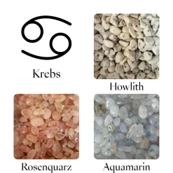 Mini Glücksbaum im Zeichen des Krebses- Kleiner Drahtbaum mit Edelsteinen Splittern - Sternzeichenbaum