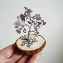 Mini Glücksbaum im Zeichen des Schützen - Kleiner Drahtbaum mit Edelsteinen Splittern - Sternzeichenbaum