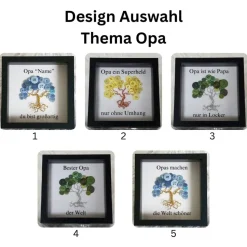 Mini Knopfbaum Geschenk / Opa ist wie Papa/ Personalisierter Bilderrahmen / Lebensbaum/ Geschenkidee Opa