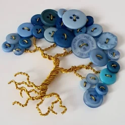 Mini Knopfbaum Geschenk – Personalisierter Lebensbaum im 3D Bilderrahmen zur Hochzeit