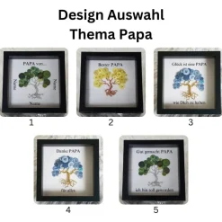 Mini Knopfbaum Geschenk/ Vatertag/ Personalisierter Bilderrahmen / Lebensbaum /Geschenkidee Papa