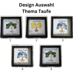 Mini Knopfbaum Geschenk zur Taufe / Taufbaum/ Personalisierter Bilderrahmen / Lebensbaum /Taufrahmen