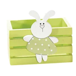 Mini Osterkorb Osternest Osterkiste Osterdekoration grün und gelb Ostern