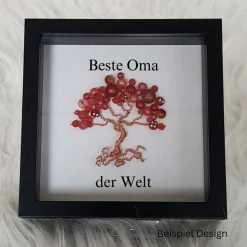 Mini Perlenbaum Geschenk/ Beste Oma/ Personalisierter Bilderrahmen / Lebensbaum /Geschenkidee Oma