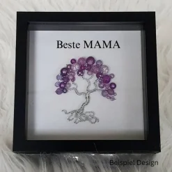 Mini Perlenbaum Geschenk/ Muttertag / Personalisierter Bilderrahmen / Lebensbaum /Geschenkidee Mama