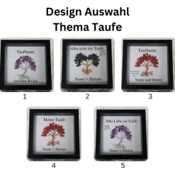 Mini Perlenbaum Geschenk zur Taufe / Taufbaum/ Personalisierter Bilderrahmen / Lebensbaum /Taufrahmen