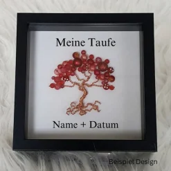 Mini Perlenbaum Geschenk zur Taufe / Taufbaum/ Personalisierter Bilderrahmen / Lebensbaum /Taufrahmen