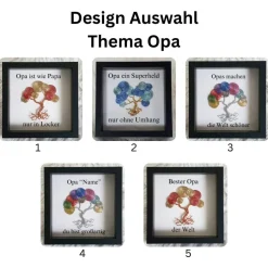 Mini Schneckenbaum Geschenk/ Opa ein Superheld/ Personalisierter Bilderrahmen / Lebensbaum/ Geschenkidee Opa