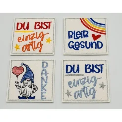 Mini Schokohülle / Geschenkidee / Gestickt / z.B. für Geldgeschenk