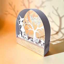 Mini Schwibbogen Herbst Halloween – Klötzchen Hexe Kürbis Spinne – Handgemachte Herbstdeko