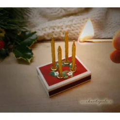 Mini-Adventskranz in der Streichholzschachtel – handgemachtes Weihnachtsunikat