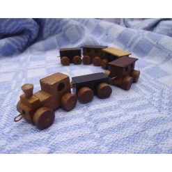Miniatur Eisenbahn Holzzug Zug Lokomotive Waggon Holz