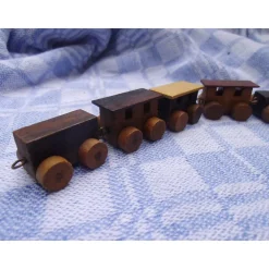 Miniatur Eisenbahn Holzzug Zug Lokomotive Waggon Holz