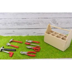 Miniatur Garten Werkzeugkiste mit Werkzeug – Deko & Basteln für Feengarten & Puppenhaus