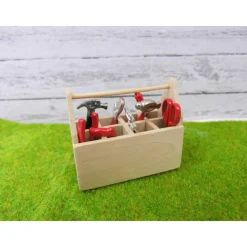 Miniatur Garten Werkzeugkiste mit Werkzeug – Deko & Basteln für Feengarten & Puppenhaus