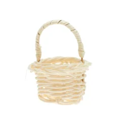 Miniatur Korb hell mit Henkel 4,5x4,5x6,5 cm | Mini Henkelkorb | Wichtelzubehör