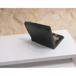 Miniatur Laptop schwarz – Deko für Wichtelbüro, Home Office & Bastelarbeiten