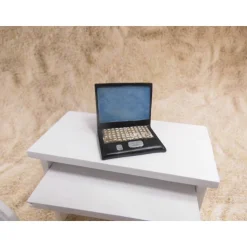 Miniatur Laptop schwarz – Deko für Wichtelbüro, Home Office & Bastelarbeiten