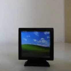 Miniatur Monitor schwarz – Deko für PC Büro, Wichtelbüro & Home Office – Basteln & Puppenhaus