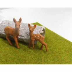 Miniatur Rehe zur Dekoration – 2er Set für Puppenhaus, Krippenbau & Bastelideen