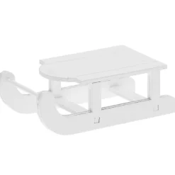 Miniatur Schlitten weiß 75x40x25mm | Zubehör Wichteltür