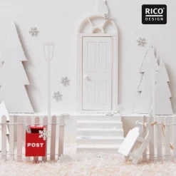 Miniatur Schlitten weiß 75x40x25mm | Zubehör Wichteltür