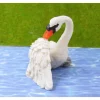 Miniatur Schwan Schwanenfamilie – Deko für Ostern, Sommer & Feengarten – 4-teilig, Resin