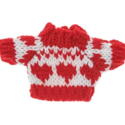Miniatur Strickpullover in Rot-Weiß
