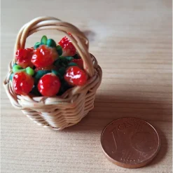 Miniatur Wichtel Erdbeeren Muttertag Korb Puppenstube