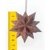 Mini-Bascetta-Stern, ca. 6,5 cm, Natur-Braun, mit Aufhängeband, Weihnachtsstern, Origami Faltstern