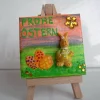 Minibild Collage FROHE OSTERN Geschenk zu Ostern Osterdeko Deko Hase  auf einem Minikeilrahmen Osterhase