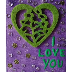 Minibild I LOVE YOU Acrylmalerei Keilrahmen Staffelei Geschenk zu Muttertag Valentinstag für Verliebte