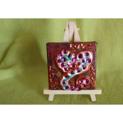 Minibild LOVE LOVE LOVE Acrylmalerei Keilrahmen Staffelei Geschenk zu Muttertag Valentinstag für Verliebte