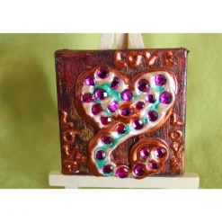 Minibild LOVE LOVE LOVE Acrylmalerei Keilrahmen Staffelei Geschenk zu Muttertag Valentinstag für Verliebte