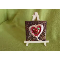 Minibild PASTELLHERZ Acrylmalerei Keilrahmen Staffelei Geschenk zu Muttertag Valentinstag für Verliebte